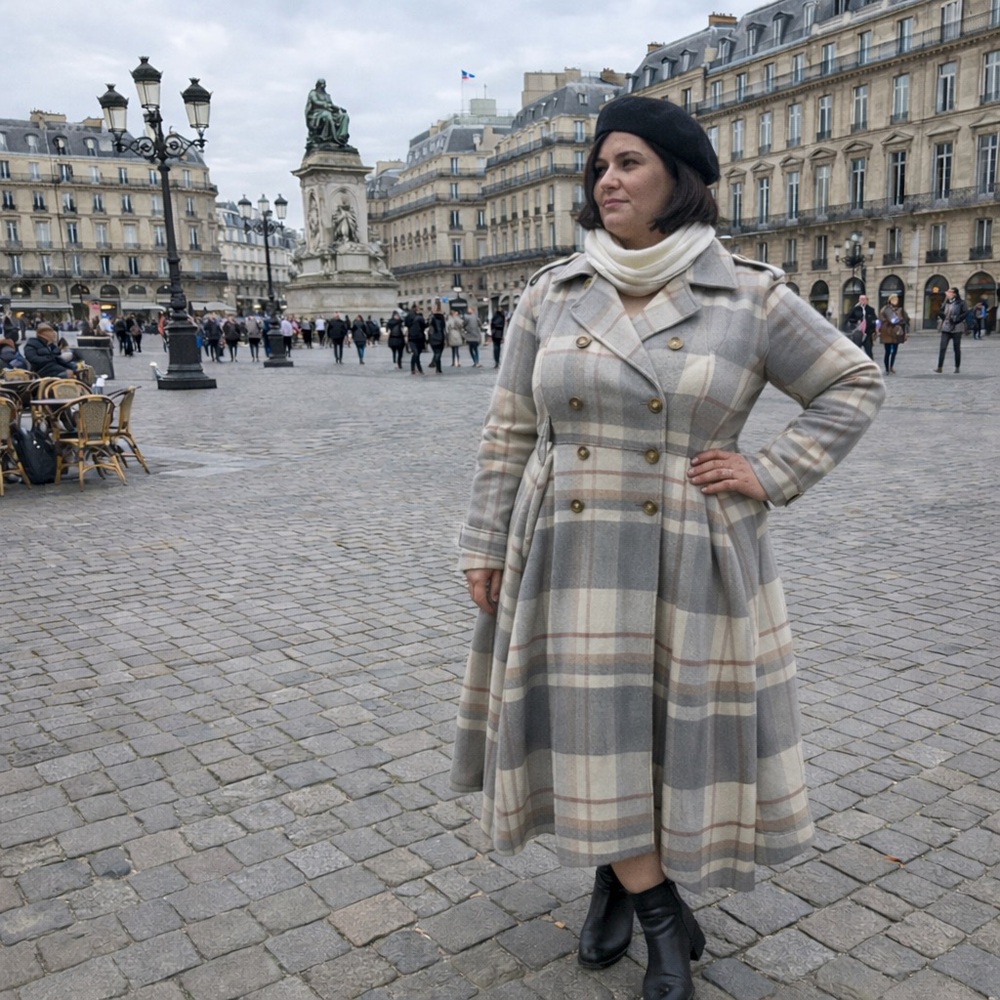 Torrid 2X Plaid Structured Pea Coat Dress
